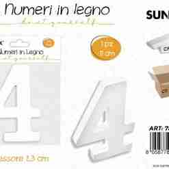 Numero 4 In Legno 11*1.3cm