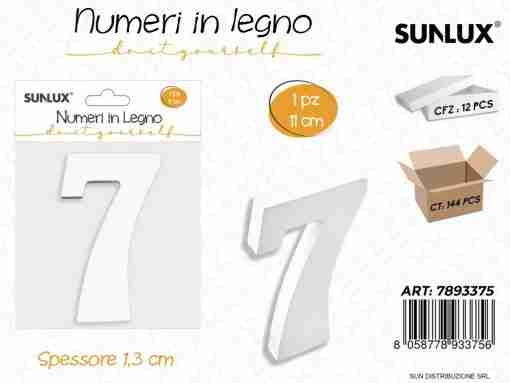 Numero 7 In Legno 11*1.3cm