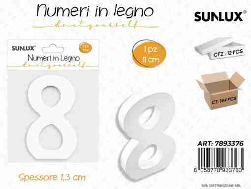 Numero 8 In Legno 11*1.3cm