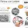 Perline Con Lettere Forate Bia*Nero 6*6mm 80pcs