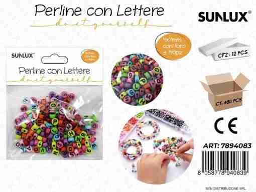 Perline Con Lettere Forate Col. 4*7mm 140pcs