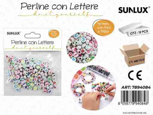 Perline Con Lettere Forate Col. 4*7mm 140pcs