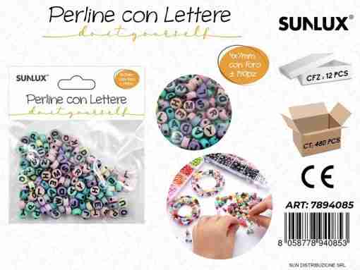 Perline Con Lettere Forate Col. 4*7mm 140pcs