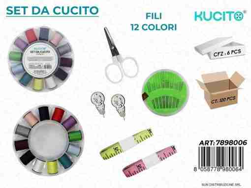 Set Da Cucito 12col. C/ Acc.