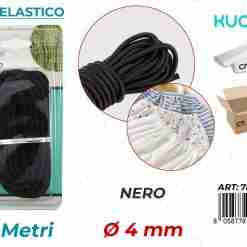 Filo Elastico Nero D.4mm*4mt