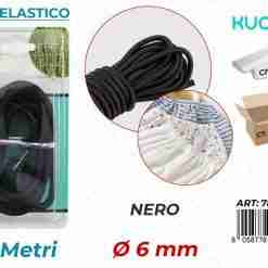 Filo Elastico Nero D.6mm*2mt