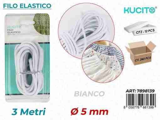 Filo Elastico Bianco D.5mm*3mt