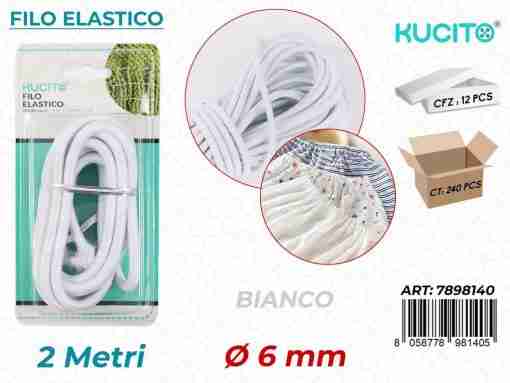 Filo Elastico Bianco D.6mm*2mt