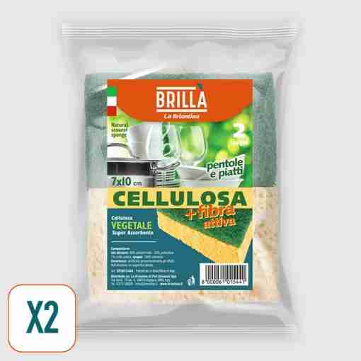 Spugne Fibra E Cellulosa 2pz.