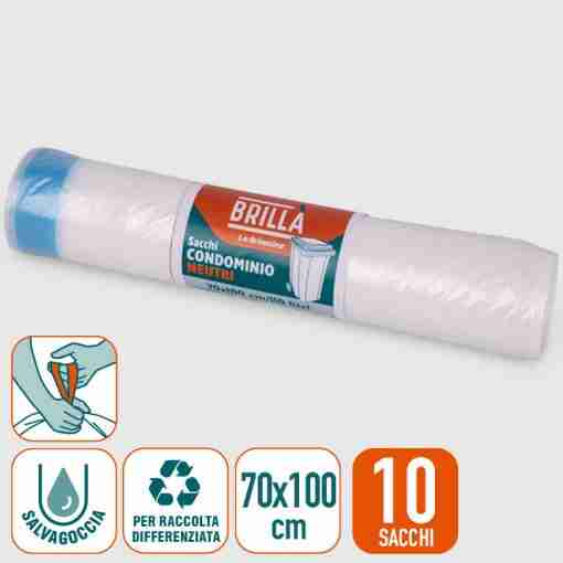 Sacchi Condominio Neutri 70x100 Cm 10pz C/Man.120l
