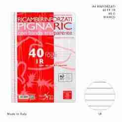 Pigna Ricambi Rinforzati A4 40ff 80g 1r Bianco