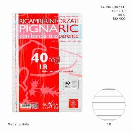 Pigna Ricambi Rinforzati A4 40ff 80g 1r Bianco