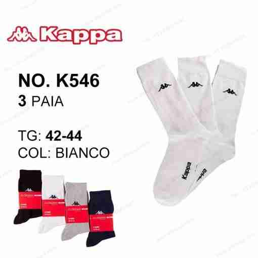 Kappa K546 Tris Calze Elasticizzato Bianco Tg.42-44