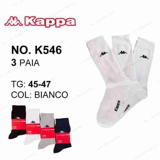 Kappa K546 Tris Calze Elasticizzato Bianco Tg.45-47