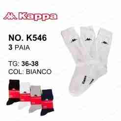 Kappa K546 Tris Calze Elasticizzato Bianco Tg.36-38
