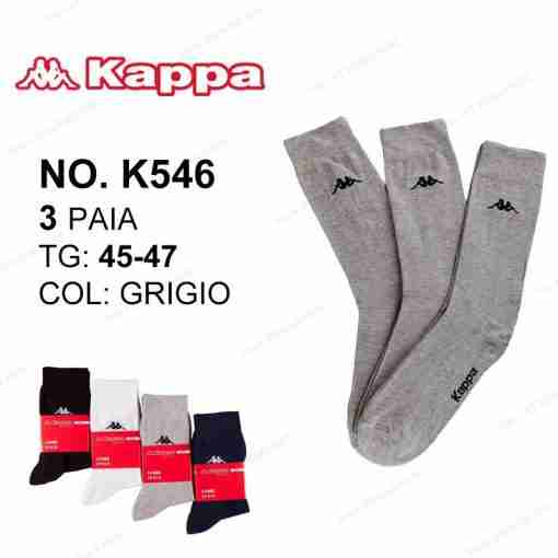 Kappa K546 Tris Calze Elasticizzato Grigio Tg.45-47