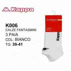 Kappa K006 Tris Calze Fantasmino Bianco Tg.39-41