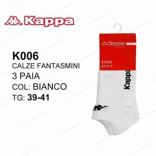 Kappa K006 Tris Calze Fantasmino Bianco Tg.39-41