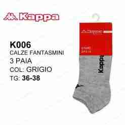 Kappa K006 Tris Calze Fantasmino Grigio Tg.36-38