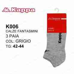 Kappa K006 Tris Calze Fantasmino Grigio Tg.42-44