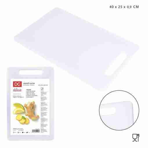 Dc Casa Tagliere Plast. 40x25x0,9cm Bianco