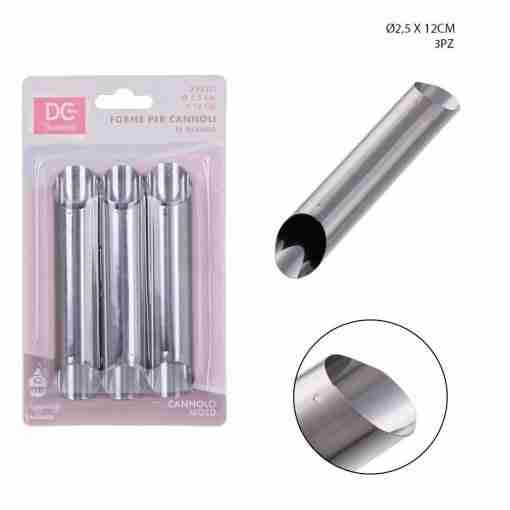 Dc Casa Stampo Cannolo Acciaio 2,5x12cm 3pz