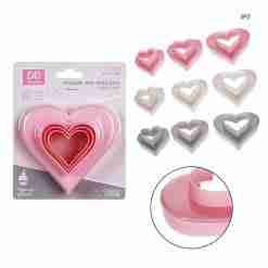 Dc Casa Stampo Dolci Plast. Cuore 6misure 3pz
