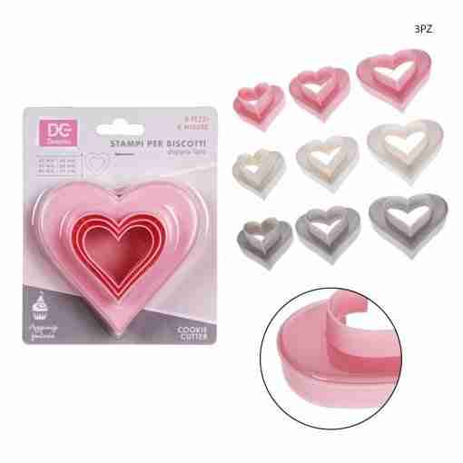 Dc Casa Stampo Dolci Plast. Cuore 6misure 3pz