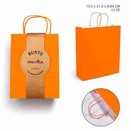 Pryma Busta M/Ritorto Arancione 13,3x21,6x8,89cm