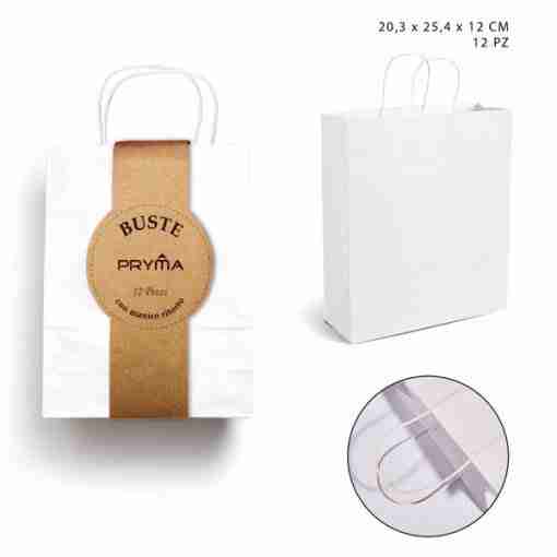 Pryma Busta M/Ritorto Bianco 20,3x25,4x12cm