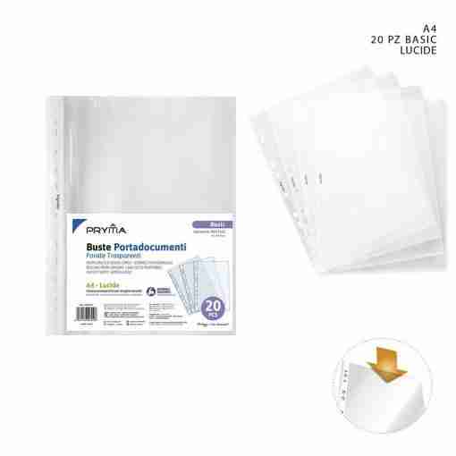 Pryma Busta P/Docum. Basic A4 20pz Lucida