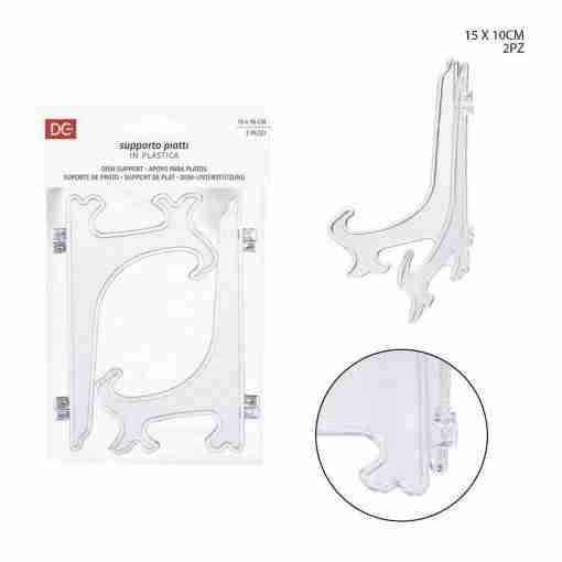 Dc Casa Supporto Piatti Plastica 15x10cm 2pz