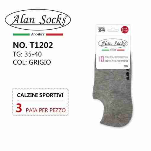 Alansocks Calzini Corti Da Donna T1202 Grigio 35-40