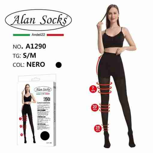 Alansocks 60 Den A1290 Nero S-M Collant Contenitivo