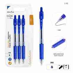 Pryma Penna Sfera Scatto Click 1mm 3pz Blu Bl.