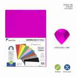 Pryma Foglio Gomma Eva 40x60cm 2mm Fucsia