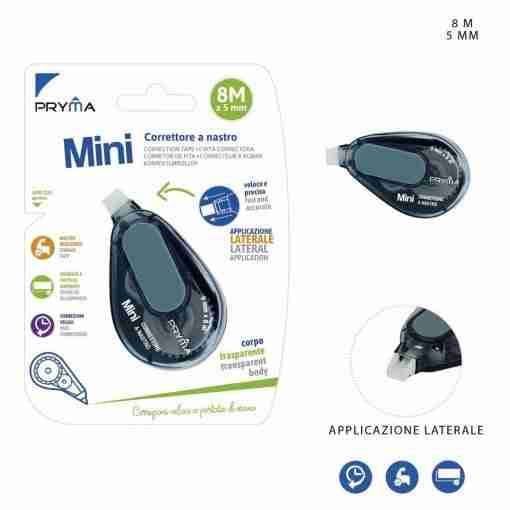 Pryma Corrett. Nastro Mini S/Touch 5mmx8m Nero Bl.