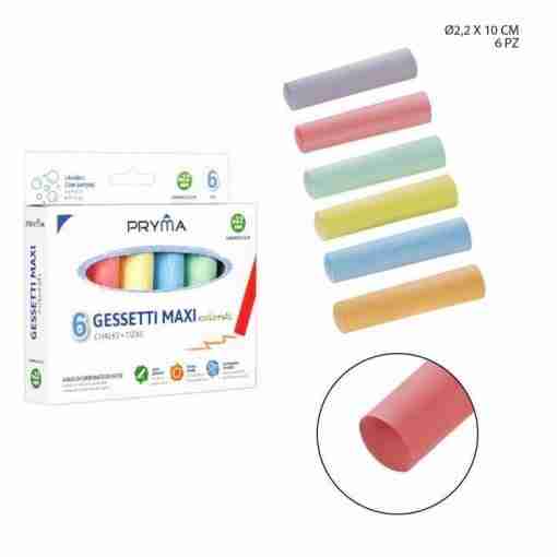 Pryma Gessetti Maxi 10.5x2.2cm 6pz Colorati Bl.