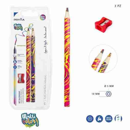 Pryma Matita Jumbo Multicolor 2pz +Temperino Bl.