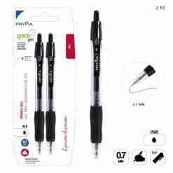 Pryma Penna Gel Scatto Quick Dry 0.7mm 2pz Nero Bl