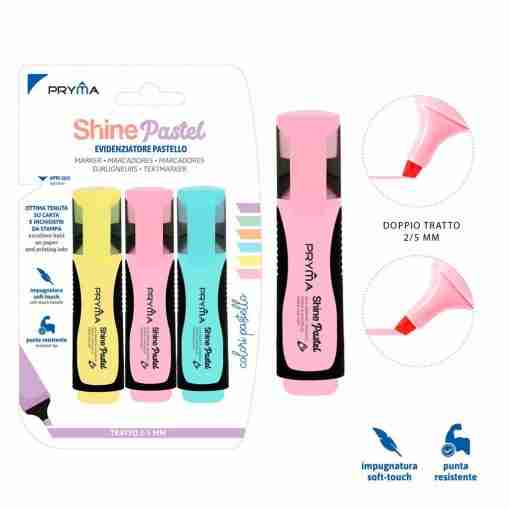 Pryma Evidenz.Shine P/Scalp.2/5mm 3pz Pastel G/R/B