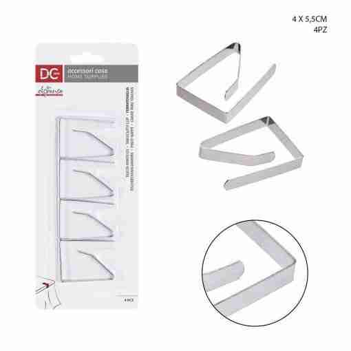 Dc Casa Fermatovaglia Acciaio 4x5.5cm 4pz