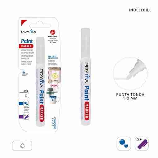 Pryma Marcatore Vernice P/Tonda 2mm Bianco Bl.