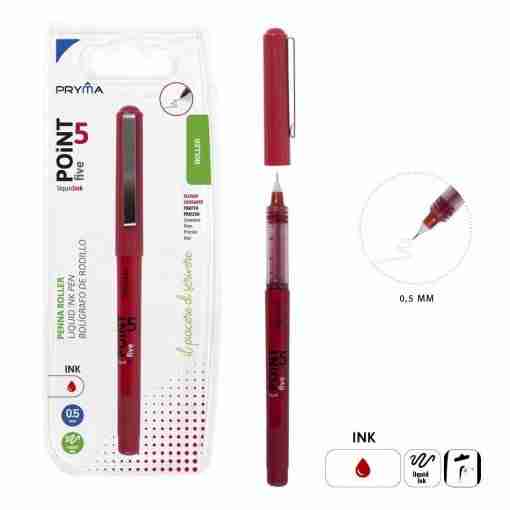 Pryma Penna Roller Point 5 0.5mm Rosso Bl.