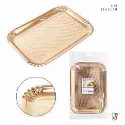 Dc Casa Vassoio Rettang. Oro 15x20cm 5pz
