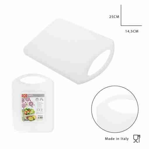 Dc Casa Tagliere In Pe Slim C/Man.25x14.5cm Bianco