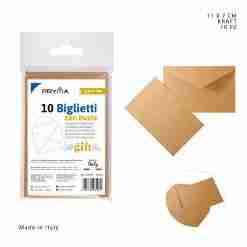 Pryma Biglietto+Busta F.To 4 11x7cm Kraft X10