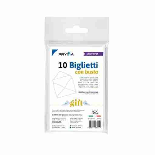 Pryma Biglietto+Busta F.To 9 14x9cm Bianco X10