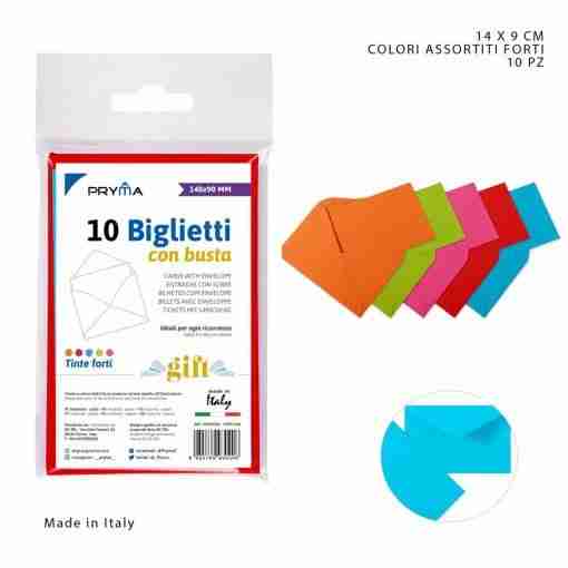Pryma Biglietto+Busta F.To 9 14x9cm Col.Forti X10