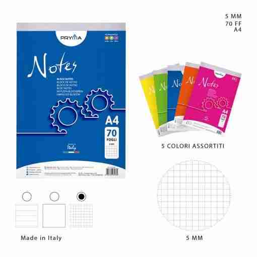 Pryma Block Notes A4 70ff 5m 21x29.7cm